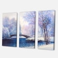 thumbnail image 3 of Designart ' Bridge Of Meandering River With Winter Scenery III ' Lake House Canvas Wall Art Print, 3 of 3