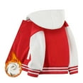 thumbnail image 2 of ANINEO Boys Girls Keep Warm Long Sleeved Color Block Baseball Hooded Coat Top Fall Winter Clothes, 2 of 6