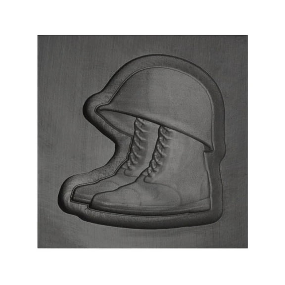 Small Military Helmet and Boots 3D Graphite Ingot Mold 30 MM x 30 MM x 5 MM Metal Jewelry Casting Craft Tool - 3DMLD-0043