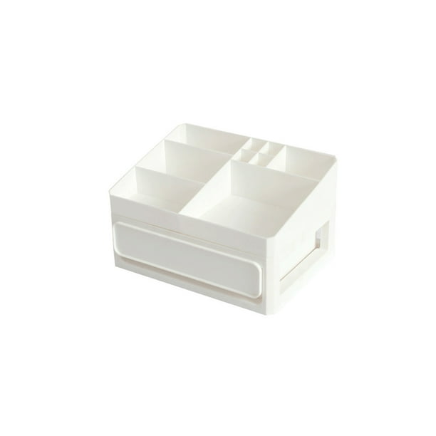 Seitruly Estuche desmontable Rejilla de almacenamiento de maquillaje Exhibidor de joyas Cosméticos de escritorio Organizador de cajones multicapa Soporte Bolsas de maquillaje Blanco Seitruly CE015457-01