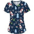 thumbnail image 5 of Luxalzxs Scrubs for Women Comfortable Lightweight Durable Soft Stretch Christmas Printed V-Neck Medical Scrub Tops Nurse Working Uniform, 5 of 5