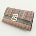 thumbnail image 3 of HEVIRGO Women Clutch Bag Envelope Shape Bohemian Foldable Double-layer Straw Braided Summer Beach Vacation Handbag, 3 of 8