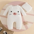 thumbnail image 2 of larppty Newborn Baby Boy Bear Style Long Sleeve Romper and Hat Outfit Set, 2 of 7