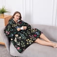 thumbnail image 5 of Oversized Wearable Blanket Hoodie,Pioneer Flower Floral Print Pattern Sherpa Blanket Hoodie with Super Pockets,Super Warm Fuzzy Pullover for Women & Men, 5 of 6