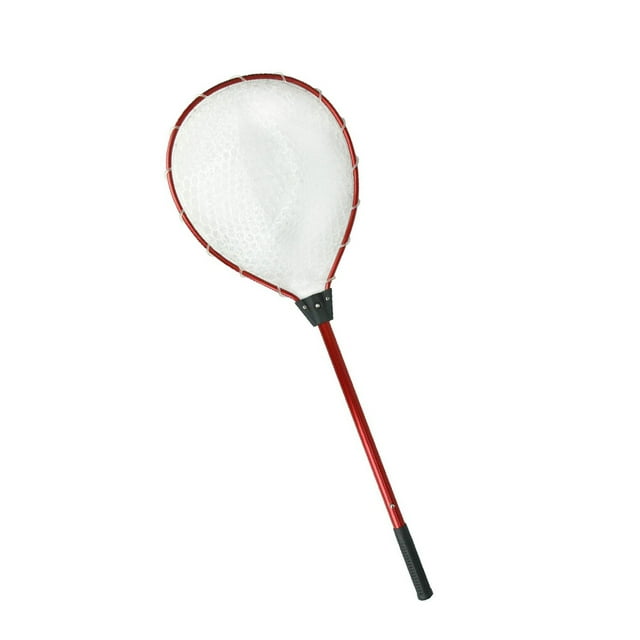Filet de Pêche Aluminium Extensible Perche Télescopique Étangs Carpe Truite Filet Poignée de Piscine Maille Sans Nœud Rouge