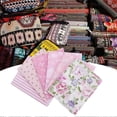 thumbnail image 2 of 6Pcs/Set DIY Handcraft Printed Cotton Cloth Sewing Quilting Craft Cloth Set Accessory 25x20cm Pink, 2 of 5