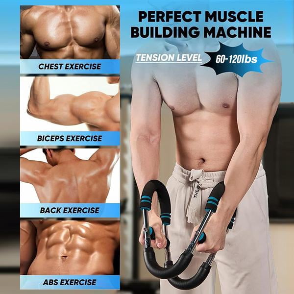 Twister Arm Trainer, Adjustable Power Twister Bar, Chest Shoulder Arm Workout Equipment, Portable Detachable Upper Body Fitness Machine for Home & Gym