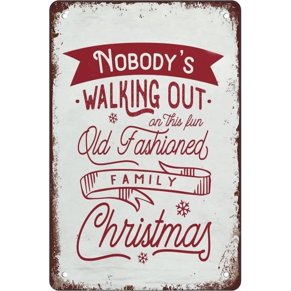 Christmas Vacation Kitchen Poster Metal Tin Sign Funny Novelty Metal Sign Retro Wall Decor for Home Gate Garden Bars Restaurants Cafes Office Store Pubs Club Sign Gift 8x12 Inch