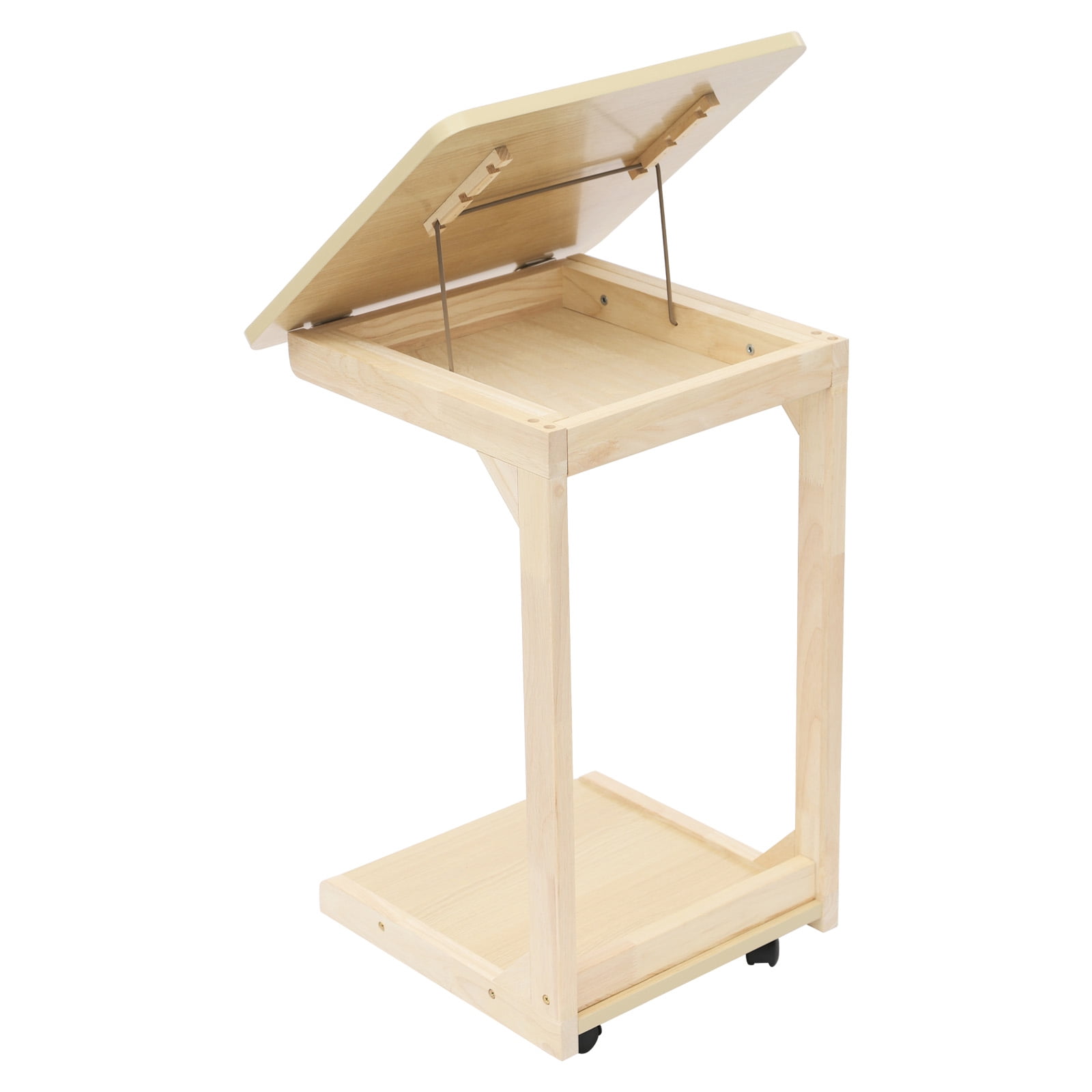 Heavy-Duty C Table with Wheels, 25kg Load Capacity 4-Wheel Bedside Laptop Stand