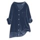 thumbnail image 3 of Tops de verano para mujer,Blusa tipo túnica de terciopelo con cuello en V para mujer, manga larga, corte holgado, abertura frontal con hebilla y bolsillo, tela de poliéster, sopatenor, 3 of 9