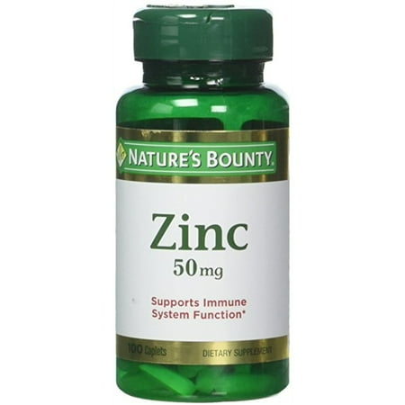 (2 pack) Nature's Bounty Zinc Caplets, 50 Mg, 100