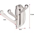 thumbnail image 4 of Stainless Steel Swivel Wall Mounted Coat Rack with 3 Folding Arms, Hanging Hanger/Hook/Towel Rack 180° Rotation, 4 of 5