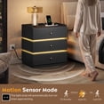 thumbnail image 5 of GALAXHERO Smart LED Nightstand with Charging Station, Bedside Table with Sensor, Wireless Charging, 3 Drawers,Black, 5 of 9