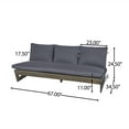 thumbnail image 3 of Christopher Knight Home Outdoor 3 Seater Sofa with Slatted Wood Frame and Cushions, Deep Seating, Dark Grey, 3 of 8