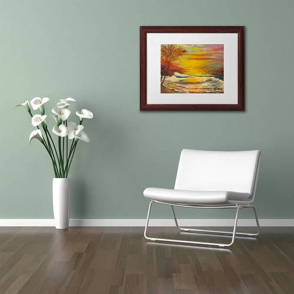 Trademark Fine Art "A Tropical Lagoon" Canvas Art by Manor Shadian, White Matte, Wood Frame