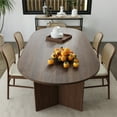 thumbnail image 4 of Brix 67"x33.5" Soild Wood Dining Table Oval Kitchen Table, Walnut, 4 of 7
