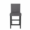 thumbnail image 2 of Cobre Contemporary Velvet Counter Stool with Nailhead Trim(Set of 2) in Gray, 2 of 6