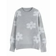 thumbnail image 5 of Flower Sweaters for Women Elegant Floral Printed Crew Neck Sweater Loose Cute Puff Sleeve Junior Back to School Pullover Sweater Shermie, 5 of 6