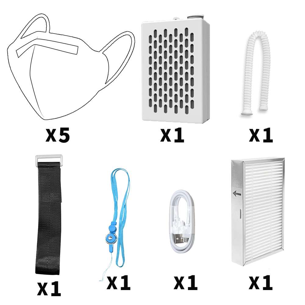 Rechargeable Electrical Air Face Mask with Fan, Reusable Portabler with HEPA Filter for Sleeping Outdoor Sports Housework