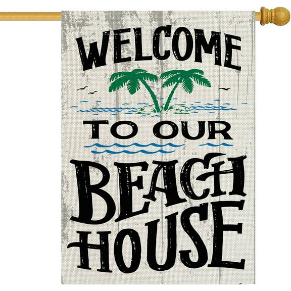 Welcome to Our Beach House Garden Flag Vertical Double Sided Flag Yard Outdoor Decoration 28 x 40 Inch