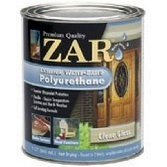 Zar 32612 1 Quart Clear Gloss Zar Exterior Water Based Polyurethane