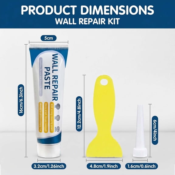 Drywall Repair Kit, Wall Mending Agent, Wall Patch Repair Kit with Scraper, Simple Filling of Wall Holes＆Efficient Crack Repair(Q)