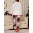 thumbnail image 6 of KelaJuan Christmas Family Pajamas Matching Set, Long Sleeve Cartoon Elk T-shirt with Plaid Pants Sleepwear Loungewear, 6 of 6