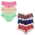 thumbnail image 3 of Curve Muse Sexy Sheer Lace Bikini Panties Pack of 6 Assorted Colors Women Underwear-PACKF-S/5, 3 of 6