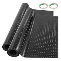 KFFKFF Garage Floor Mats 2 Rolls 17 x 3.6 ft Garage Mat 2.5mm Thickness Black Garage Flooring PVC Garage Mats for Under Car