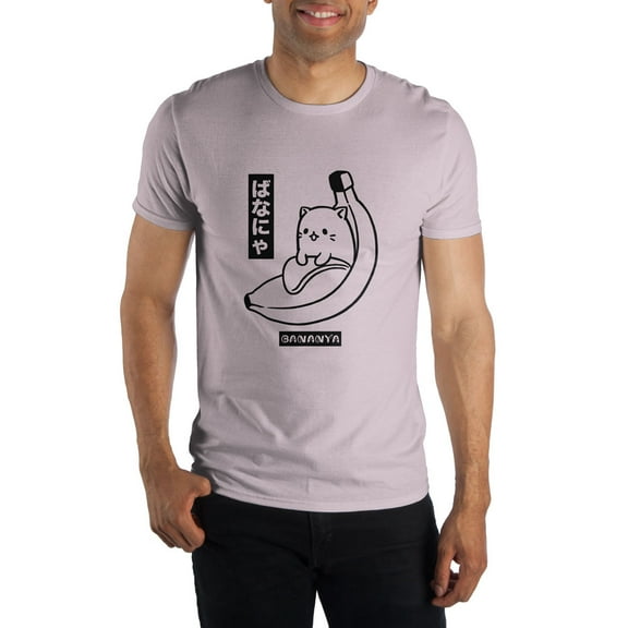 Crunchyroll Bananya Anime Men's Pink T-shirt Tee Shirt-M