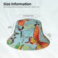thumbnail image 6 of Kll Retro Seamless Flying Butterflies Bucket Hat For Women Men Packable Travel Beach Sun Hat Outdoor Rave Accessories Reflective Fisherman Cap, 6 of 9