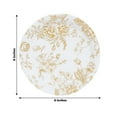 thumbnail image 3 of Efavormart 25 Pack French Toile Disposable Dinner Plates, White Gold Round Paper Party Plates - 9", 3 of 11