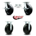 thumbnail image 2 of 8 Inch Kingpinless Polyolefin Wheel Caster Set 2 Brakes and Swivel Locks 2 Rigid, 2 of 2
