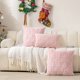 thumbnail image 1 of Funda de almohada de Navidad 50x50cm - Diseño de árbol navideño rosa y copo de nieve • Funda decorativa de cojín de poliéster para sofá y decoración del hogar, 1 of 6