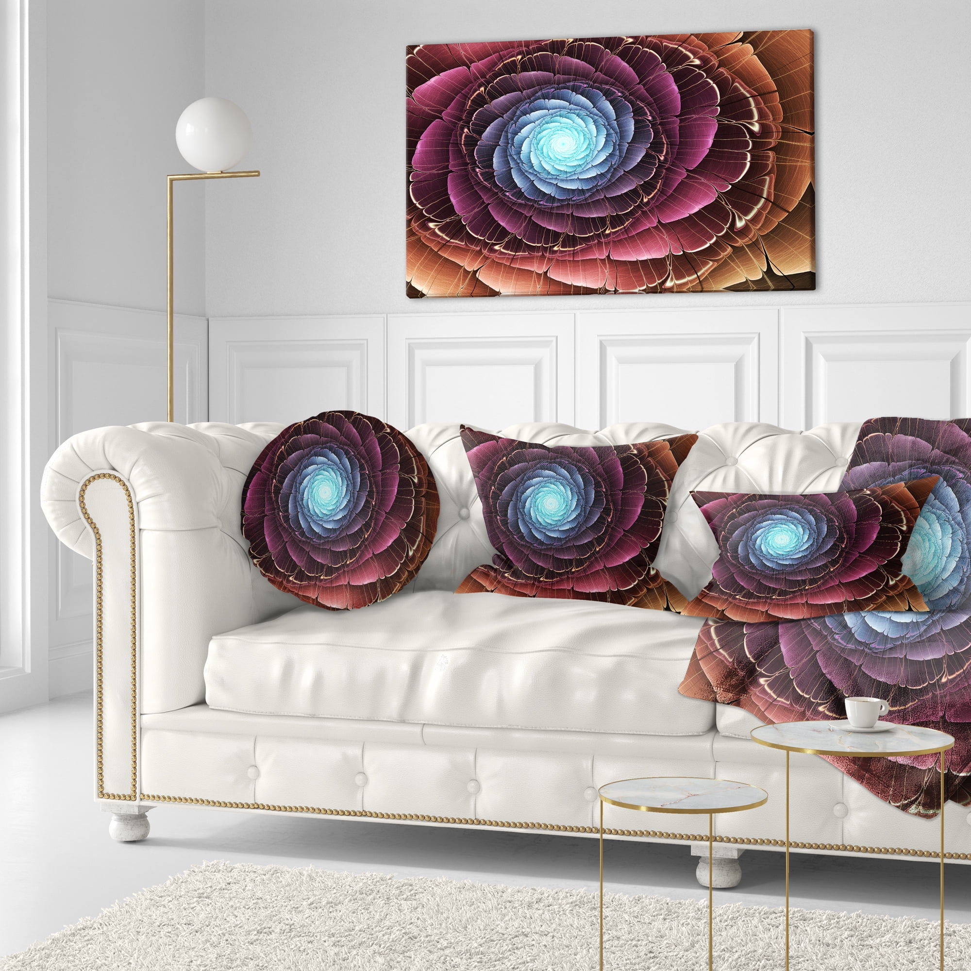 Designart 12" x 20" Brown Polyester Throw Pillow