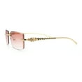 thumbnail image 6 of Luxury Rimless Metal Jaguar Arm Narrow Rectangle Rapper Sunglasses Gold - Pink, 6 of 8