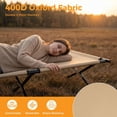 thumbnail image 5 of Heavy Duty Camping Cot, Khaik Foldable Sleeping Cot for Adults, Portable Military Camp Cot with Carry Bag, Sturdy Outdoor Folding Lounge Chair Bed for Camp, Travel, Patio, Office Nap, 5 of 8
