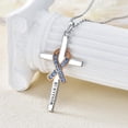 thumbnail image 2 of Dorunmo Breast Cancer Survivor Necklace Pink Ribbon Cross Necklace 925 Sterling Silver Awareness Survivor Jewelry Gifts for Women (December Birthstone), 2 of 6