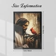 thumbnail image 4 of WFSposter Jesus Canvas Wall Art Jesus with Red Bird Bright Red Picture Print Christian God Poster Cardinal and Jesus Picture for Church Prayer Room, 4 of 7