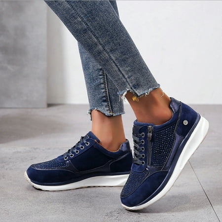 

Fidelma Sneakers Women s Wedges Casual Vulcanize Shoes Fashion Girls Sport Shoes Blue 41