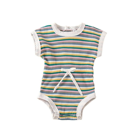 NOKIO Baby Sleeveless Romper Baby Tank Top Romper Baby Girls Boys Striped Spring Summer Short Sleeve Romper Bodysuit Clothes Baby Comfortable Short Sleeve Romper