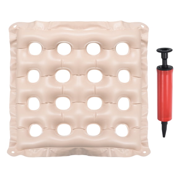 Uxcell Inflatable Seat Cushion, Portable Chair Cushion Backrest Air Seat Pad, Beige