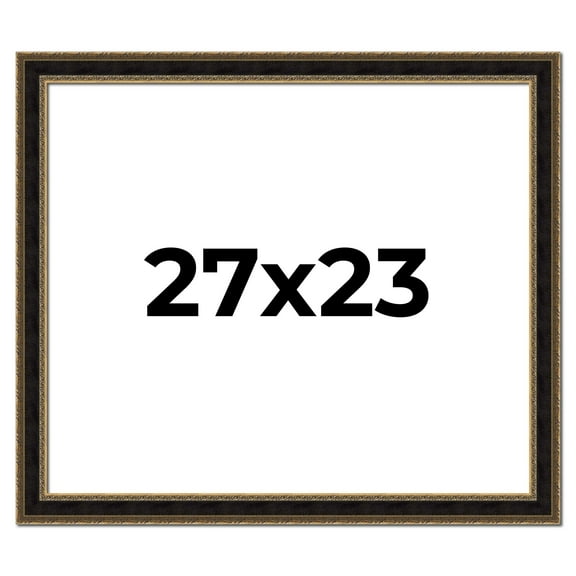 27x23 Frame Gold Antique Vintage Sold Wood Picture Frame | 1.75 Inch Moulding Width | Interior