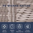 thumbnail image 3 of Outdoor Patio Furniture Set, Sectional Rattan Outdoor Sofa Set Gray White PE Rattan Wicker with Navy Cushion, Patio Conversation Set with 5 Seat Cushions and 2 Tempered Glass Table, 7 Pieces, 3 of 6