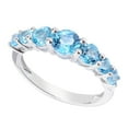 thumbnail image 1 of Sterling Silver with Natural Swiss Blue Topaz Seven Stone Band Ring, 1 of 3