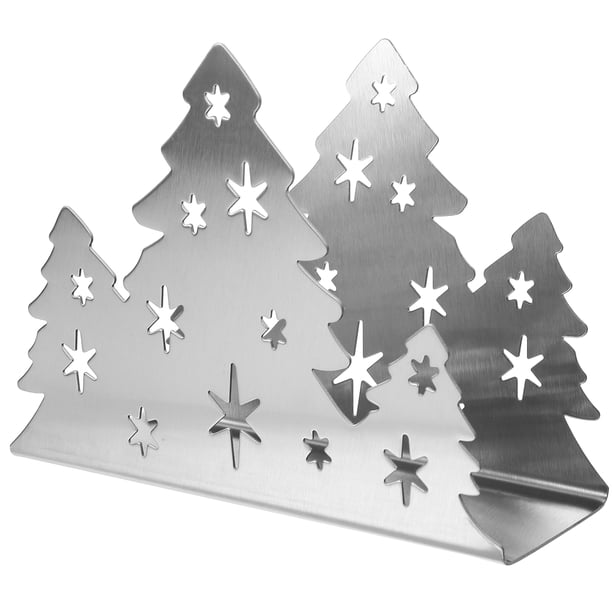 GOOHOCHY 1 servilletero de acero inoxidable con forma de árbol de Navidad.