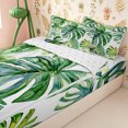 thumbnail image 3 of Erosebridal Watercolor Tropical Leaf Print Zipper Twin Comforter Sets with Fitted Sheet and 2 Pillowcases,Palm Banana Zipper Bedding Set,Sage Ivory,4-Piece,Reversible, 3 of 6