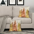 thumbnail image 4 of Winter Christmas Tree Pillow Covers 18x18 Set of 2 Blue Green Nature Forest Rustic Watercolor Style Print Decorative Throw Pillows Outdoor Square Linen Cushion Case Decor for Home Sofa Couch Bed, 4 of 5