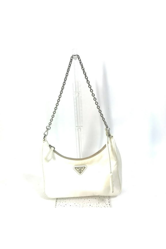 Pre-Owned PRADA 1BH204 triangle logo triangle logo plate Chain with crossbody pouch... (Good)