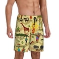 thumbnail image 2 of Balery Ethnic African Pantalones cortos de pijama de punto de algodón para hombre con cinturilla y bolsillos-3X-Large, 2 of 6